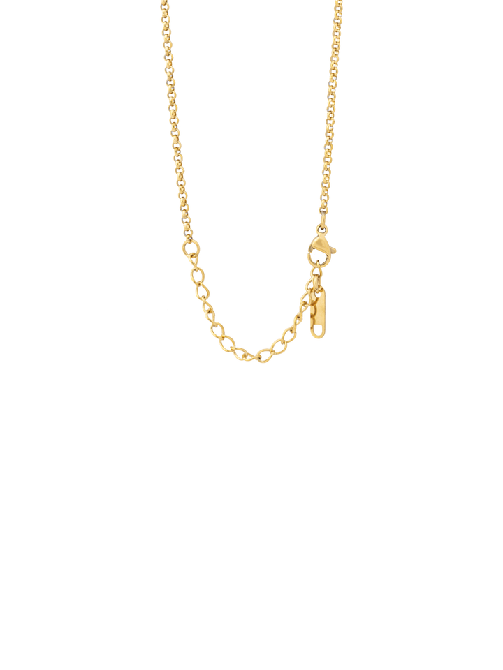 Collar Con Circulo Dijes Corazon, Cruz y Perla