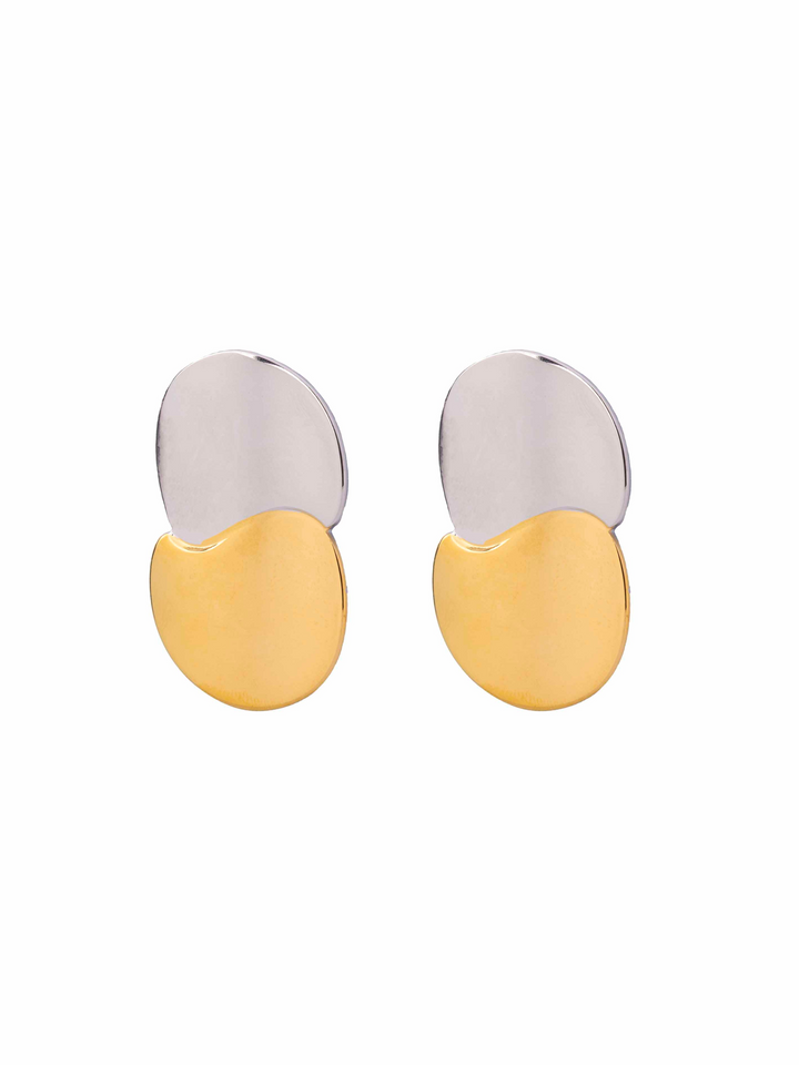 Par Arete Ovalado Combinado Irregular