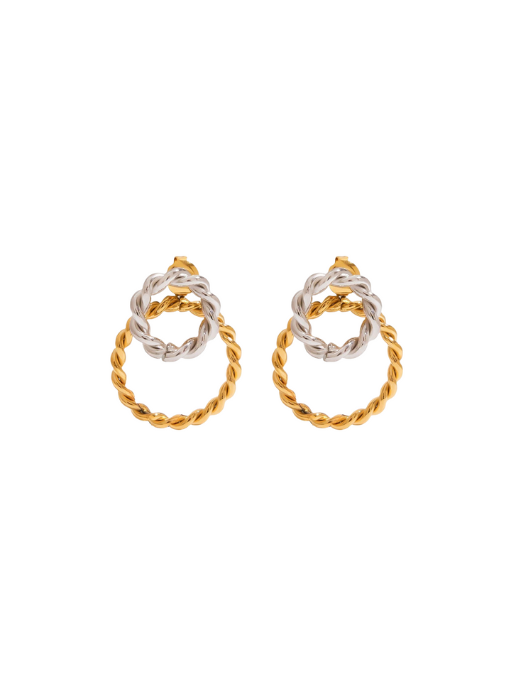 Par Arete Dos Circulos Trenzados Combinados