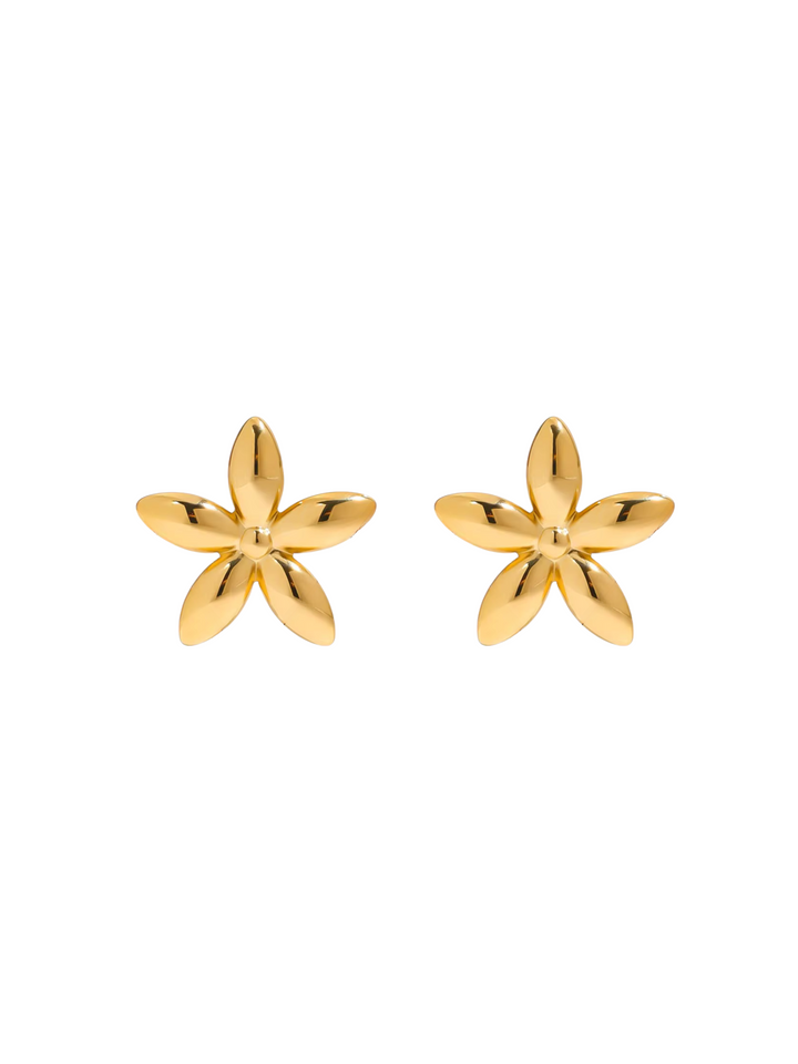 Par Flor Dorada Cinco Petalos