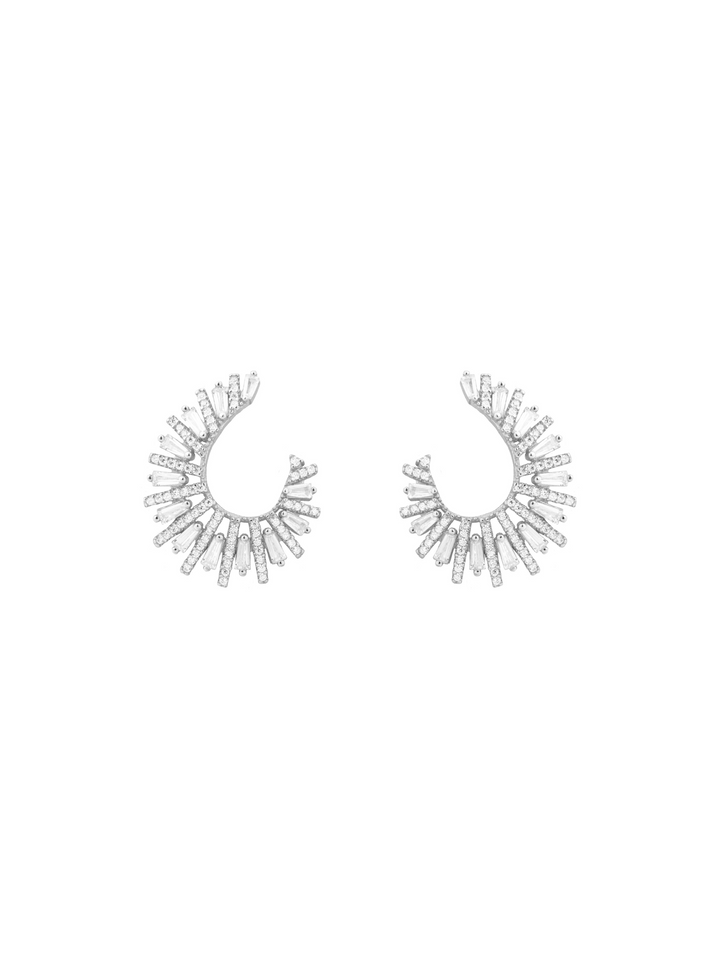 Par Arete Semi Circulo Abierto Con Baguettes