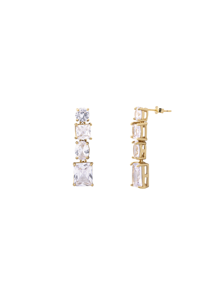 Par Arete Zirconia Redonda, Cuadrada y Ovalada