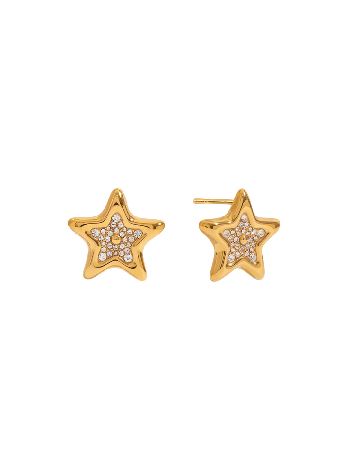 Par Arete Estrella Chunky Con Zirconias