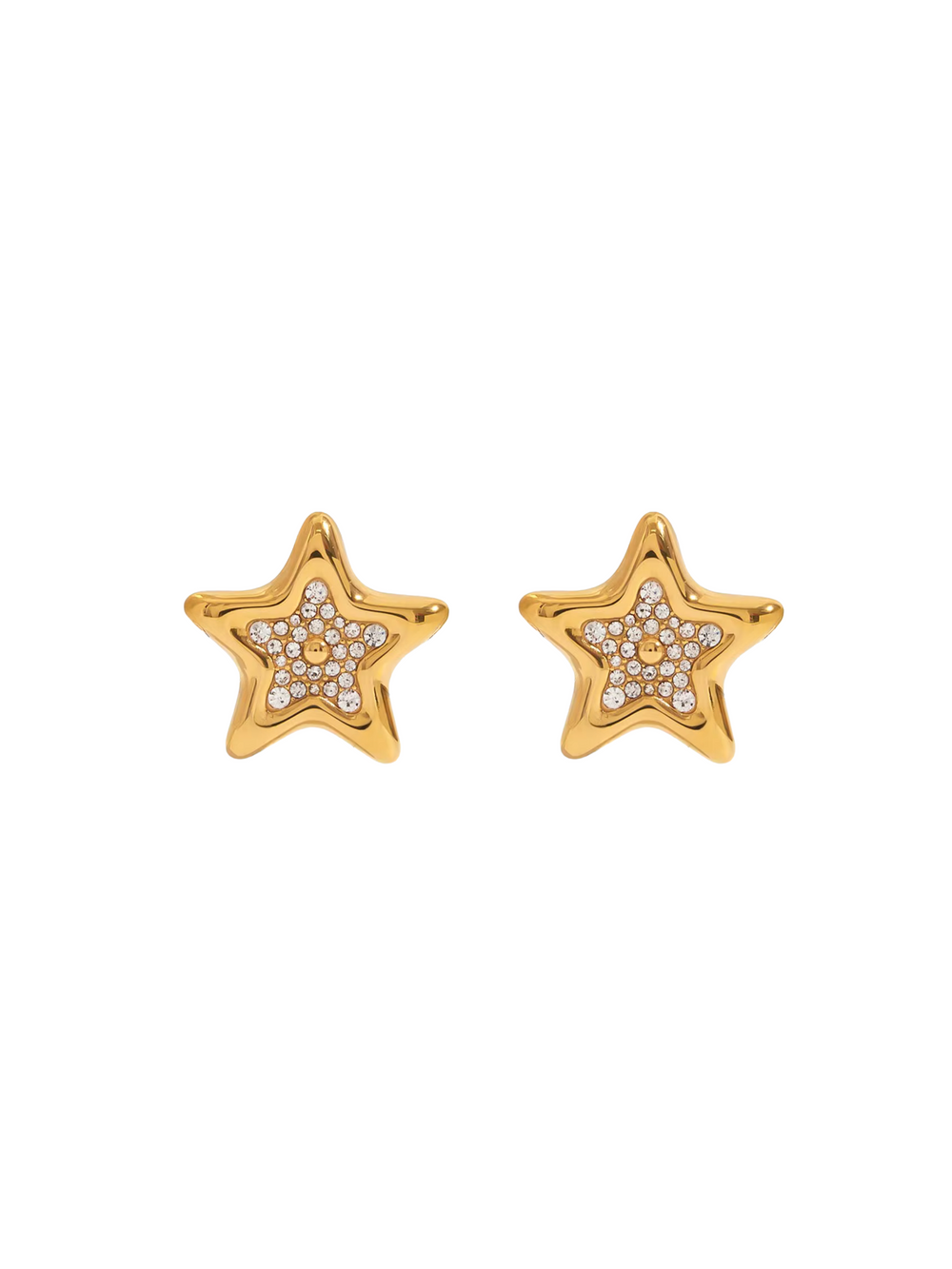 Par Arete Estrella Chunky Con Zirconias