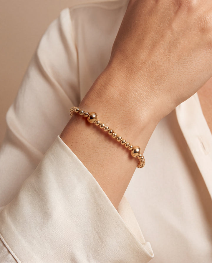 Pulsera Bolitas Gold Filled 3 mm y 7 mm