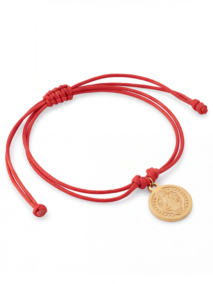 Pulsera Hilo Con San Benito Colgante