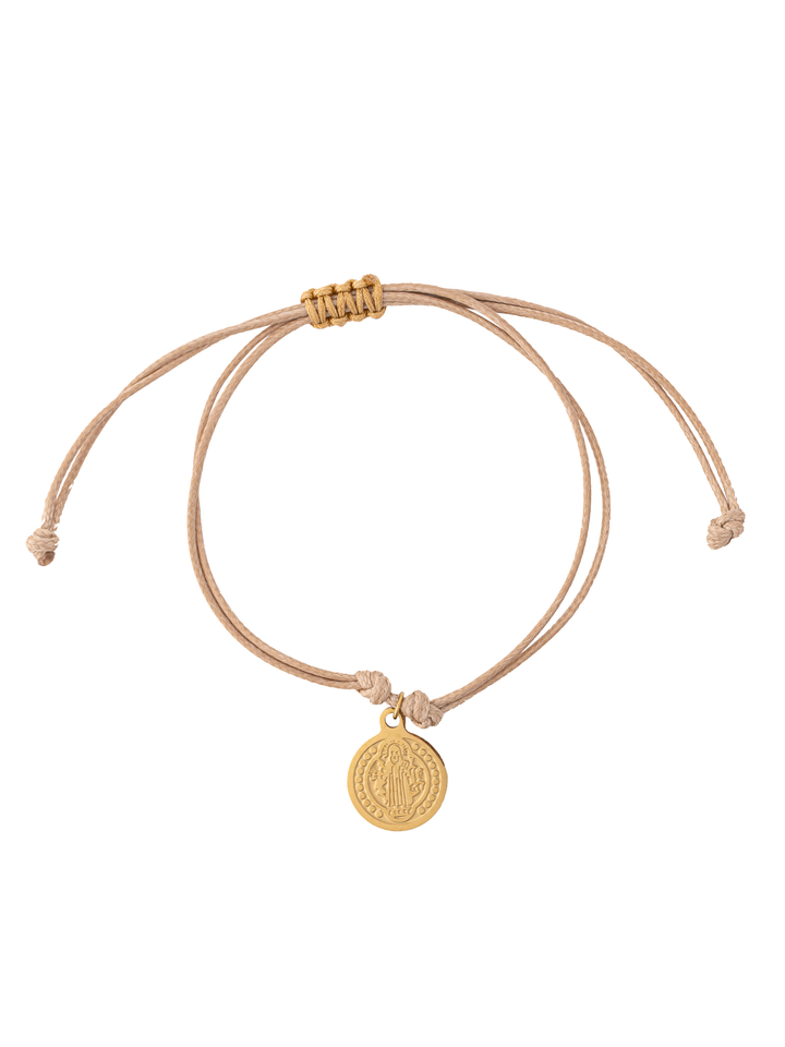 Pulsera Hilo Con San Benito Colgante