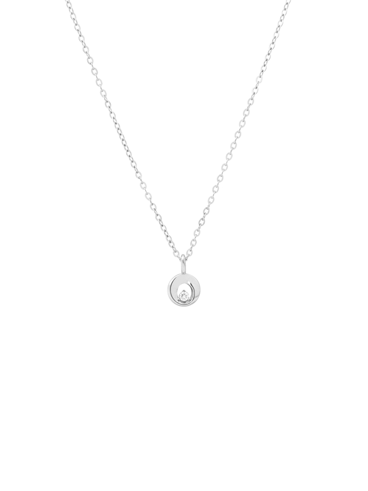 Collar Dije Circulo Con Zirconia Central