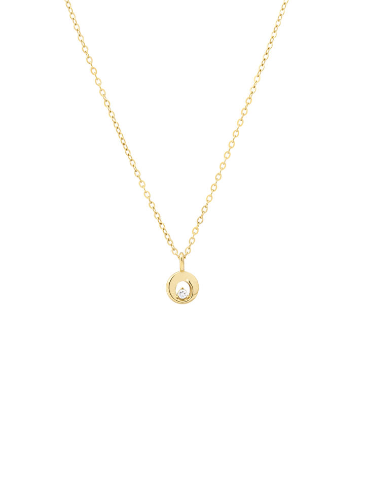 Collar Dije Circulo Con Zirconia Central