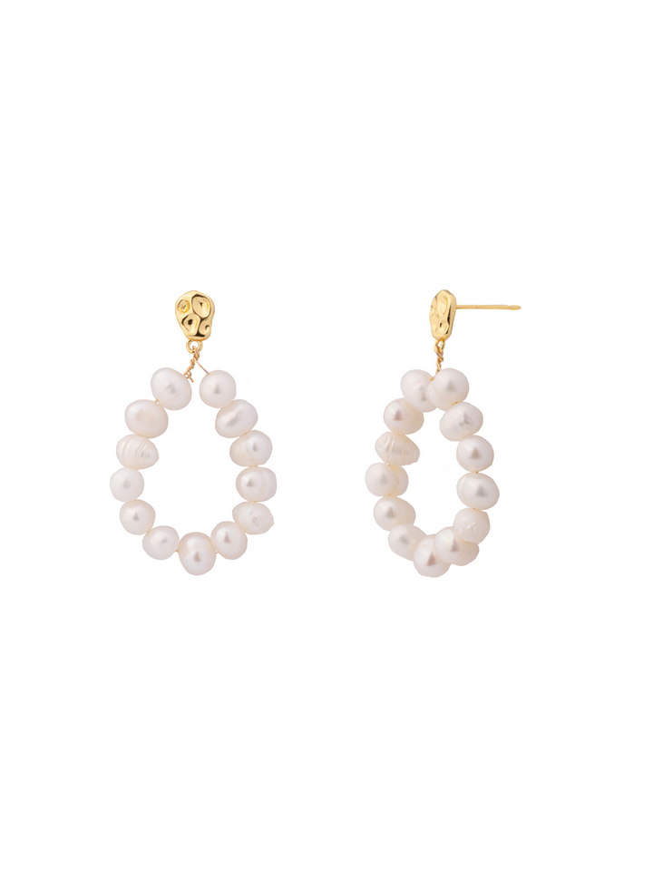 Par Arete Con Circulo Perlas