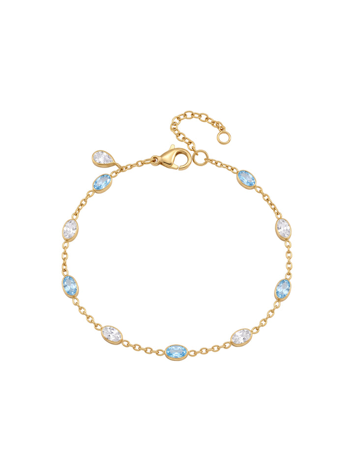 Pulsera Con Zirconias Ovaladas Azules