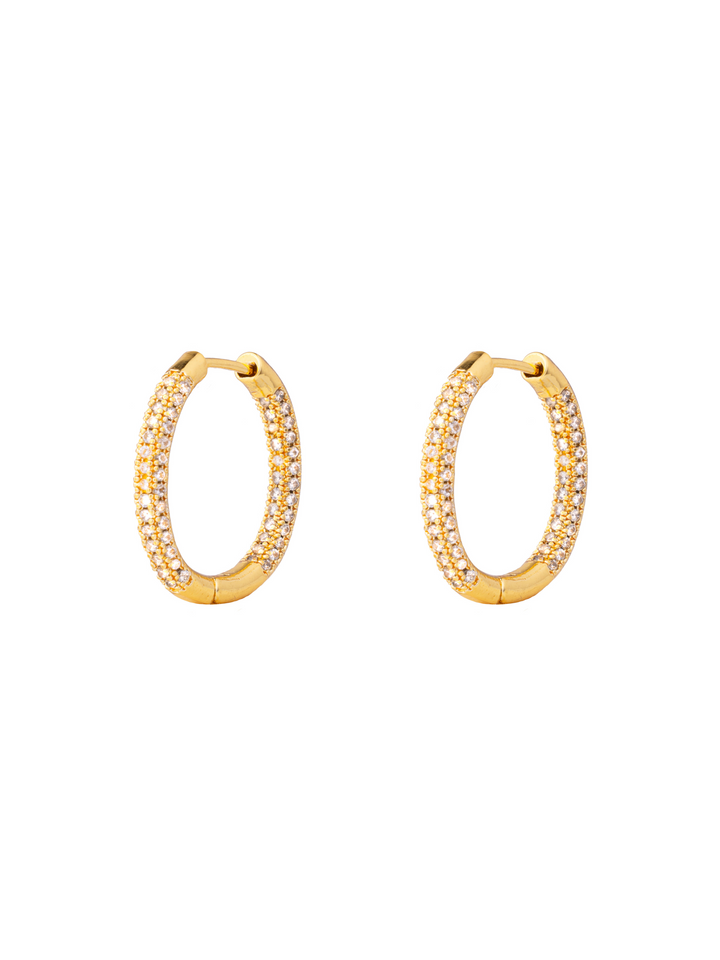 Par Arracada Con Zirconias 24 mm