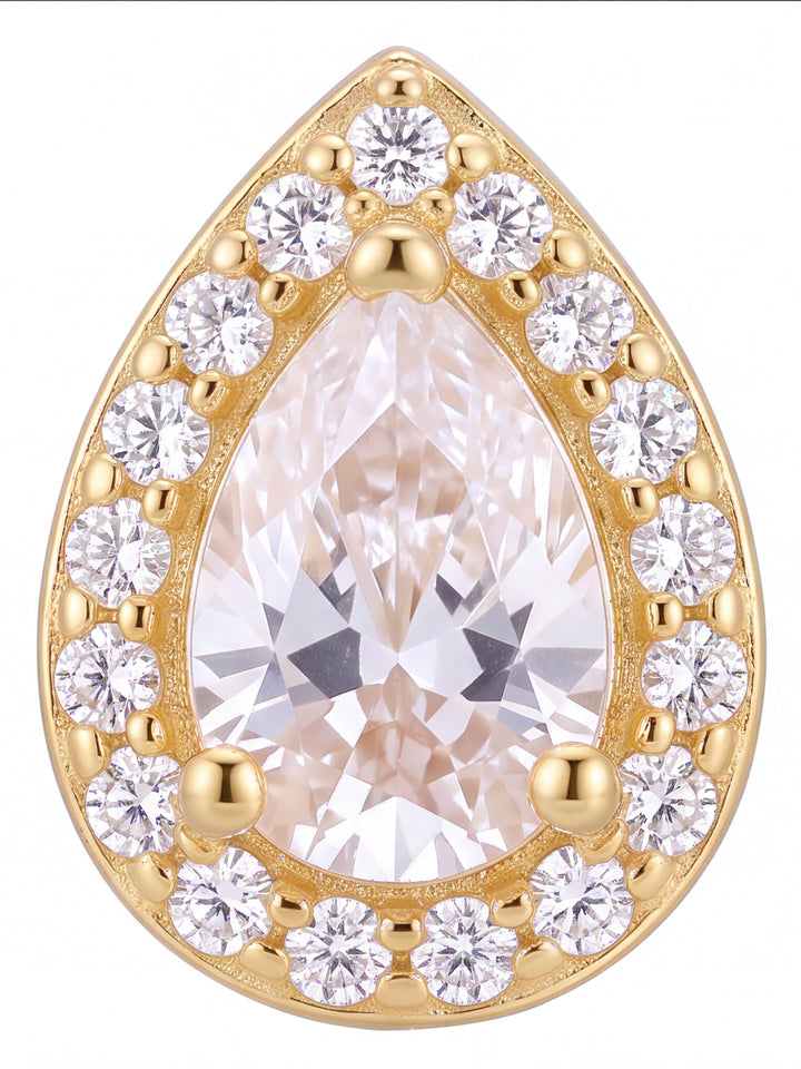 Par Arete Mini Gota Blanca Zirconias