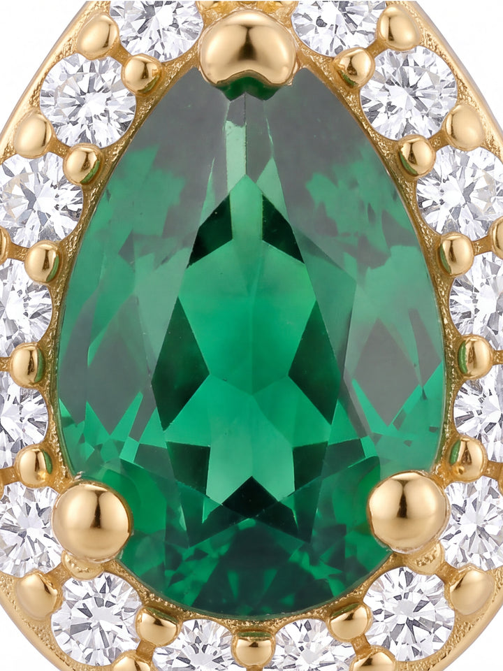 Par Arete Mini Gota Verde Zirconias