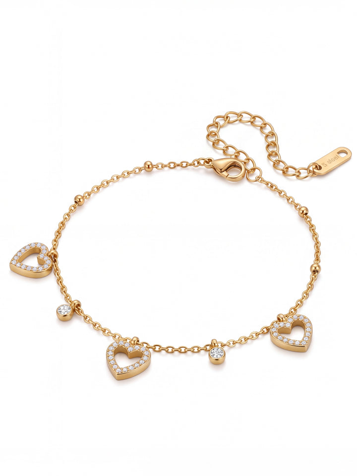 Pulsera Dijes Contorno Corazones
