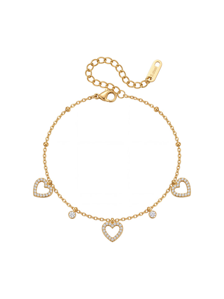 Pulsera Dijes Contorno Corazones