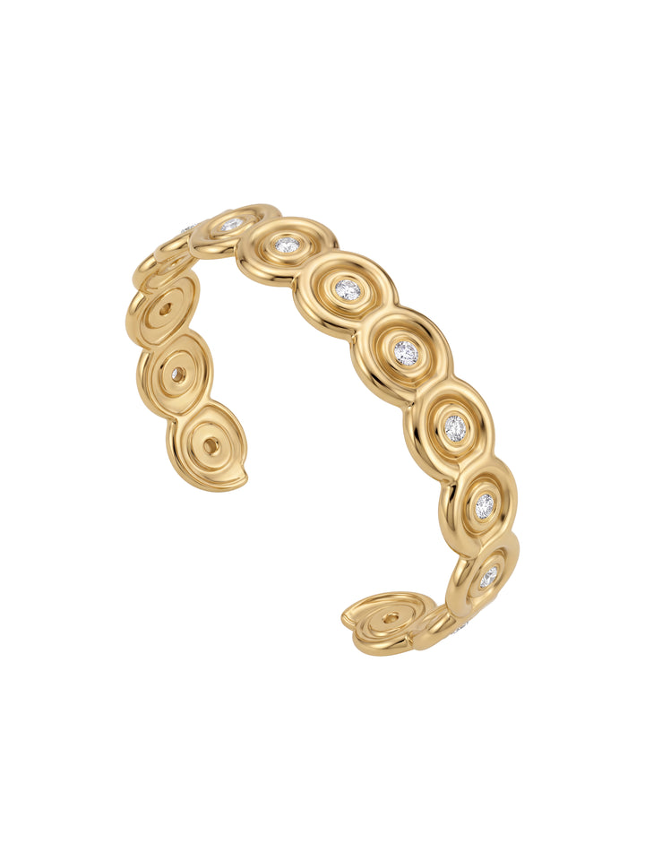 Brazalete Abierto Espiral Con Zirconia