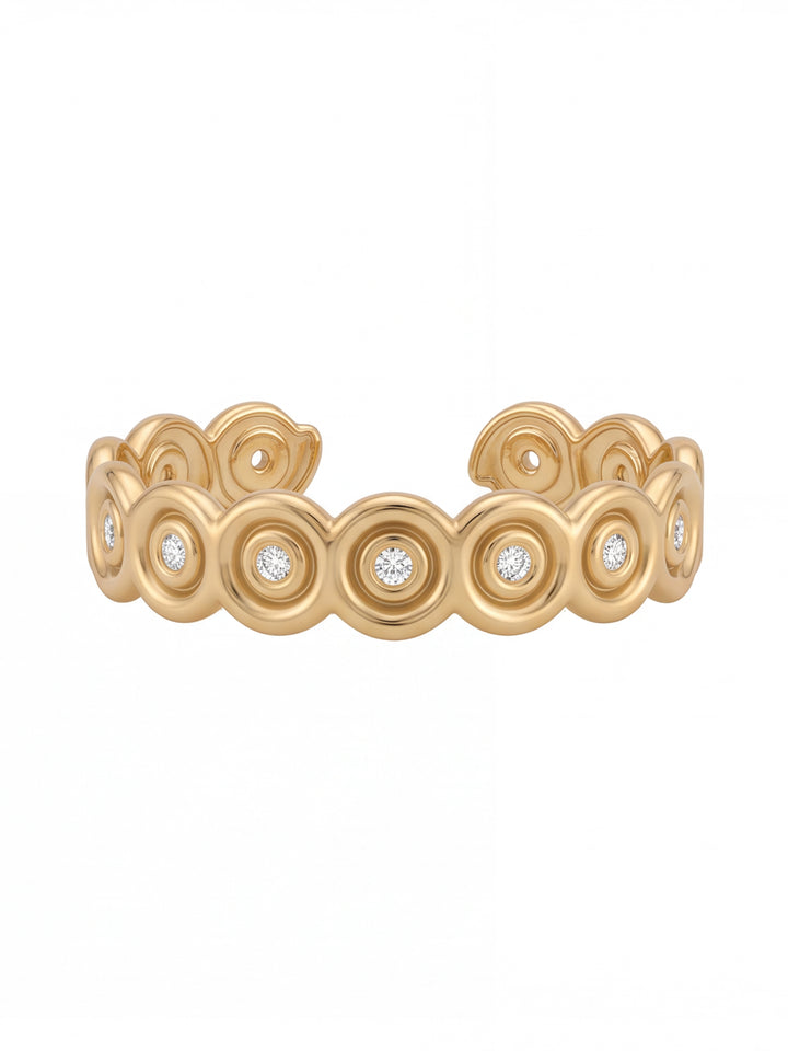 Brazalete Abierto Espiral Con Zirconia