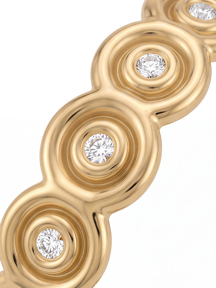 Brazalete Abierto Espiral Con Zirconia