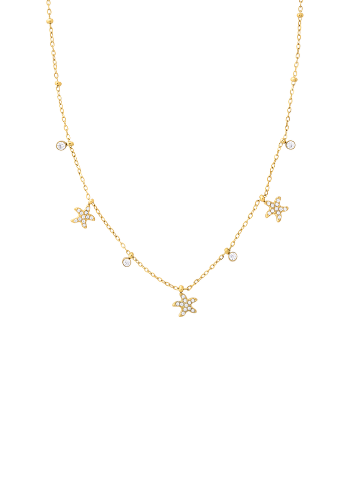Collar Dijes Estrella De Mar Y Zirconias