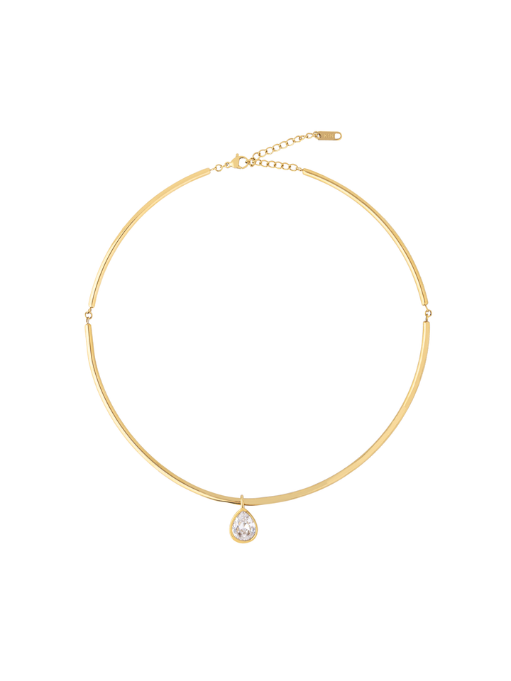 Choker Rigido Dije Zirconia Gota