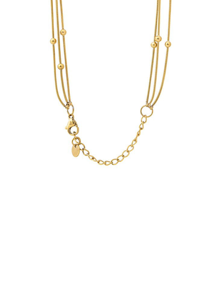Collar Triple Con Bolitas
