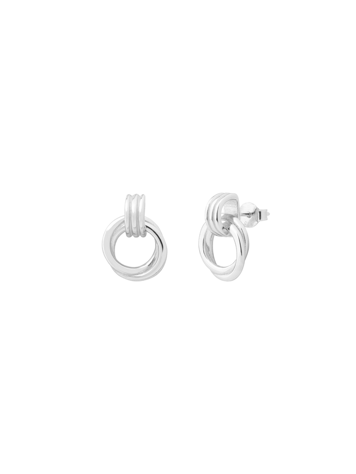 Par Arete Triple Linea Doble Circulo