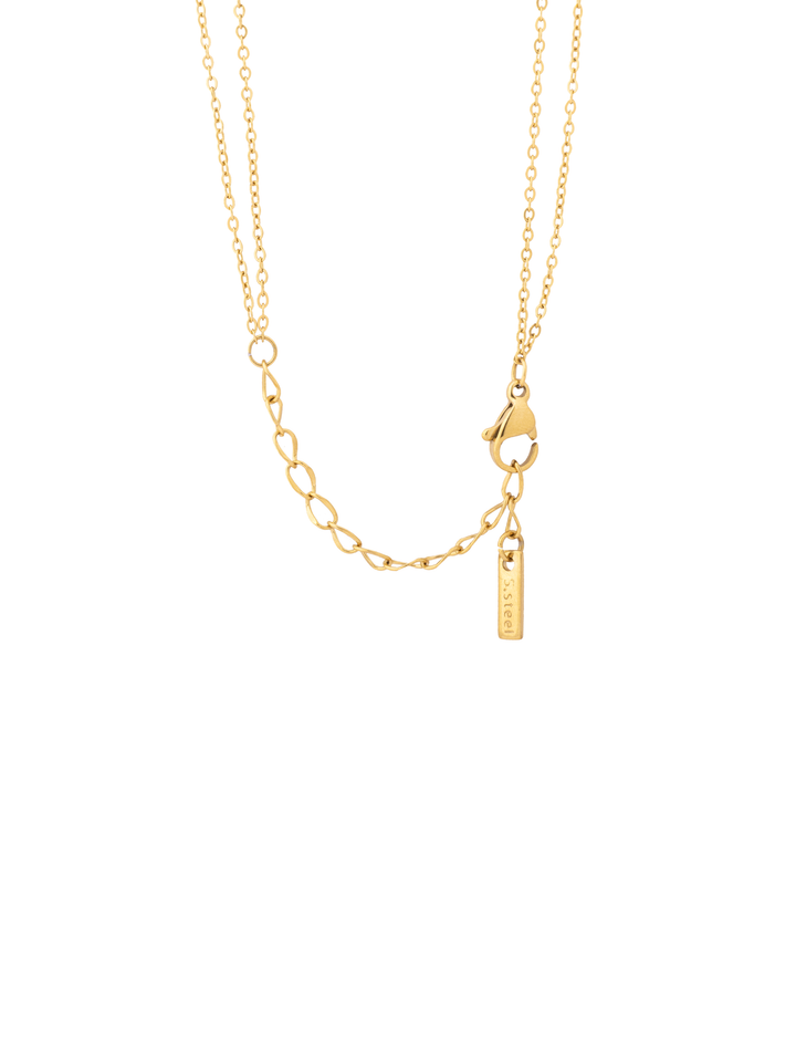 Collar Doble Corazones Y Zirconias