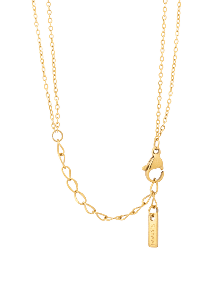 Collar Doble Corazones Y Zirconias