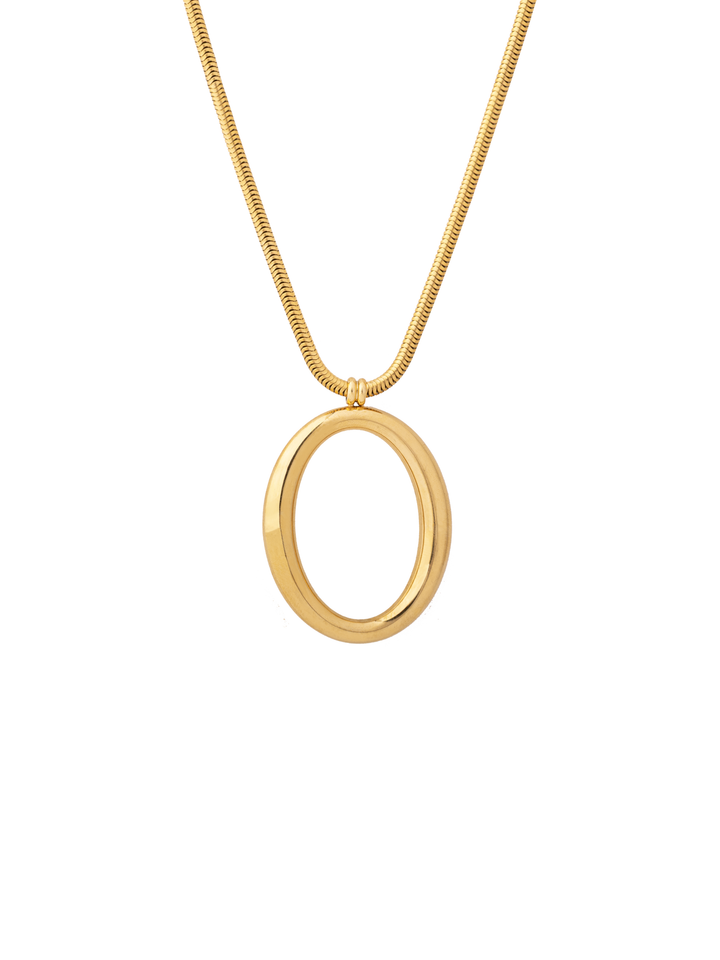Collar Con Dije Ovalado Chunky