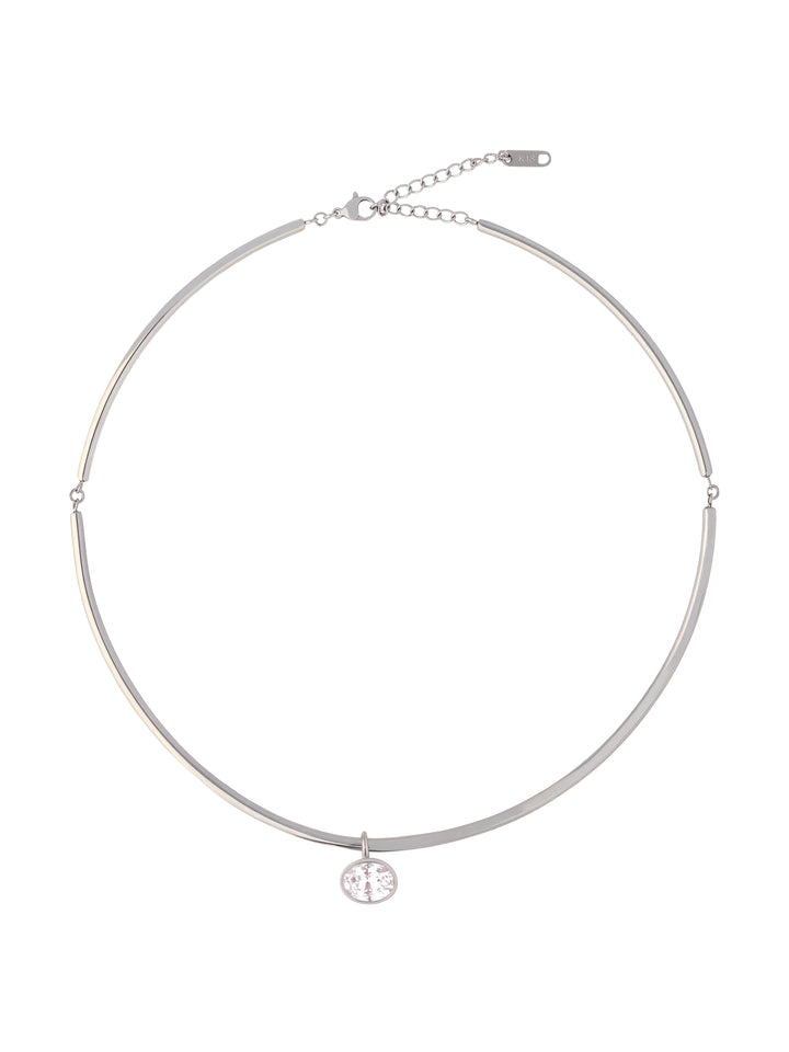 Choker Rigido Dije Zirconia Ovalada