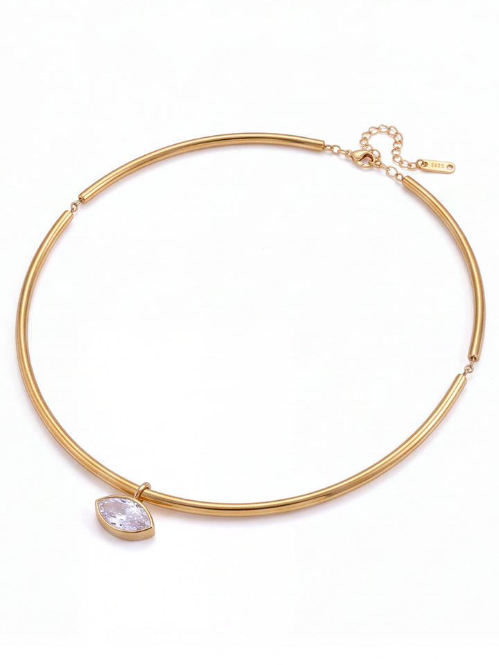 Choker Rigido Dije Zirconia Marquesa