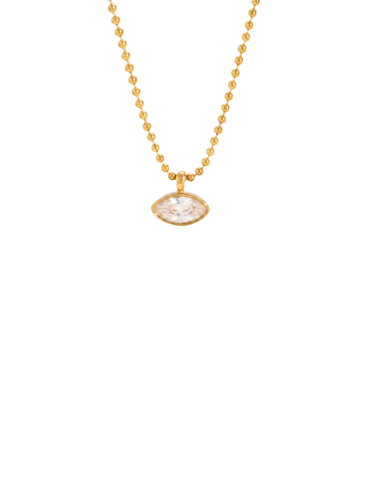 Collar Bolitas Con Dije Zirconia Marquesa