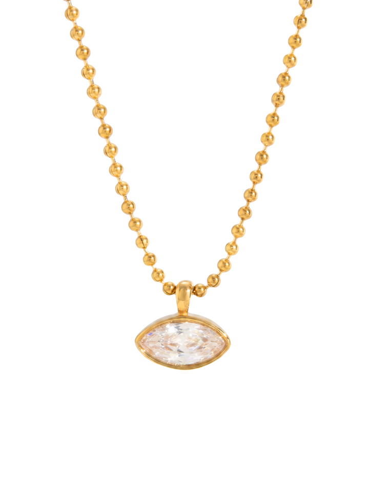 Collar Bolitas Con Dije Zirconia Marquesa