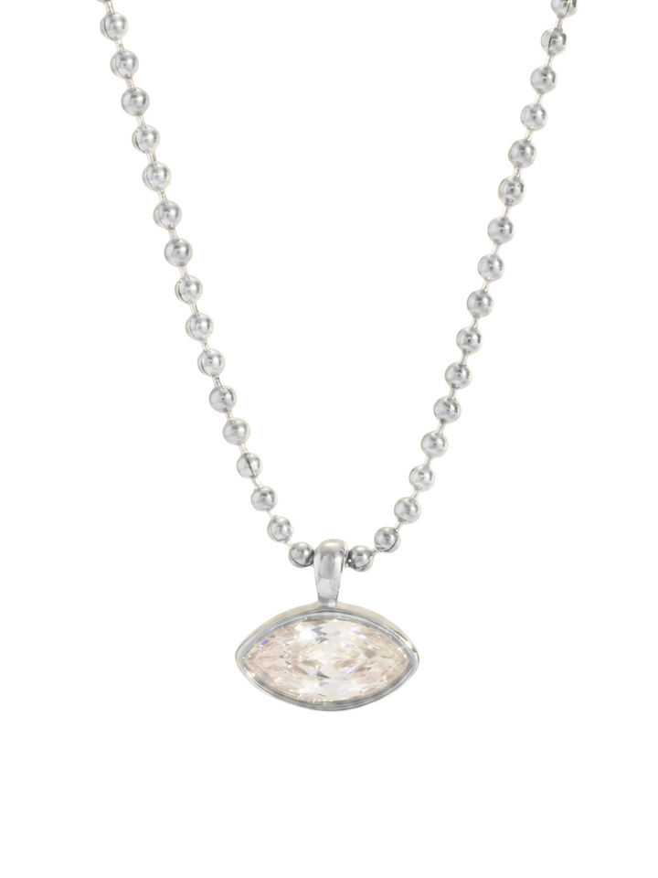 Collar Bolitas Con Dije Zirconia Marquesa