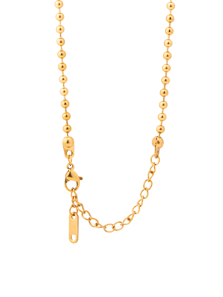 Collar Bolitas Con Dije Zirconia Gota