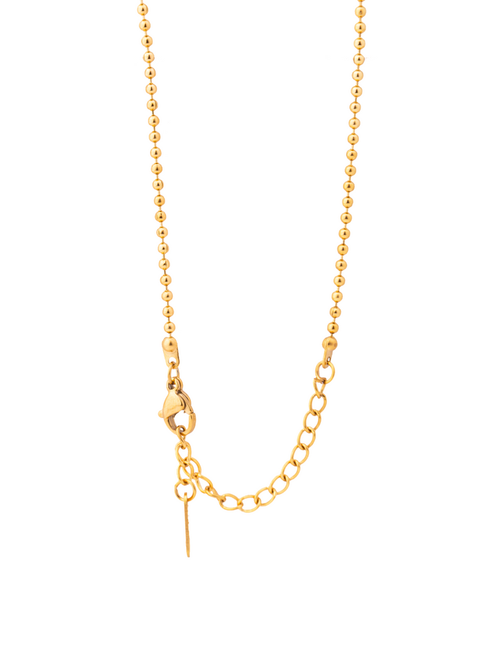 Collar Bolitas Con Dije Zirconia Ovalada