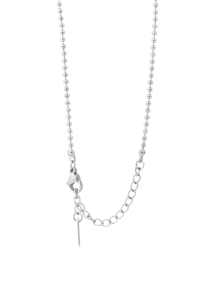 Collar Bolitas Con Dije Zirconia Ovalada
