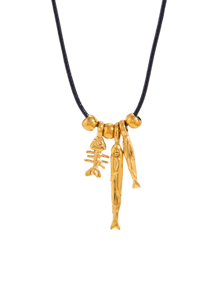 Collar Cordon Con Dijes Peces