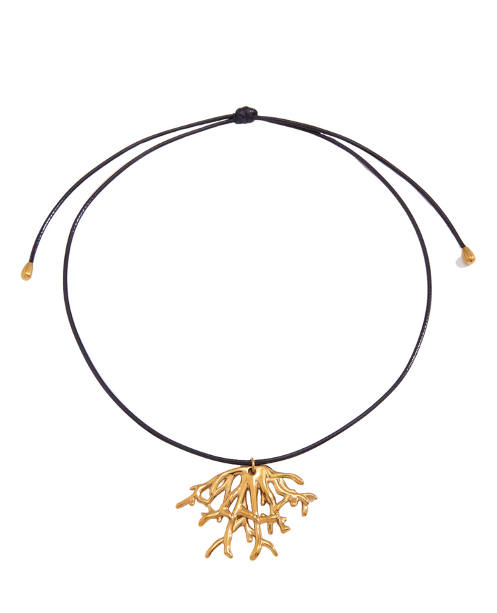 Collar Cordon Con Dije Coral