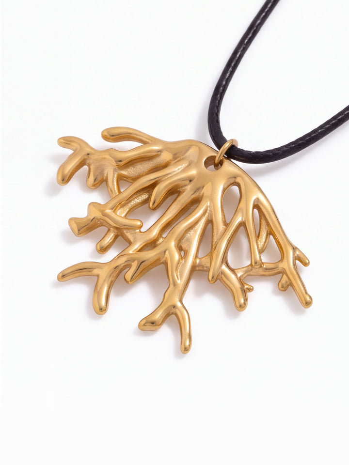 Collar Cordon Con Dije Coral