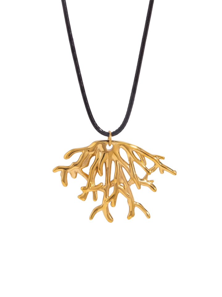 Collar Cordon Con Dije Coral