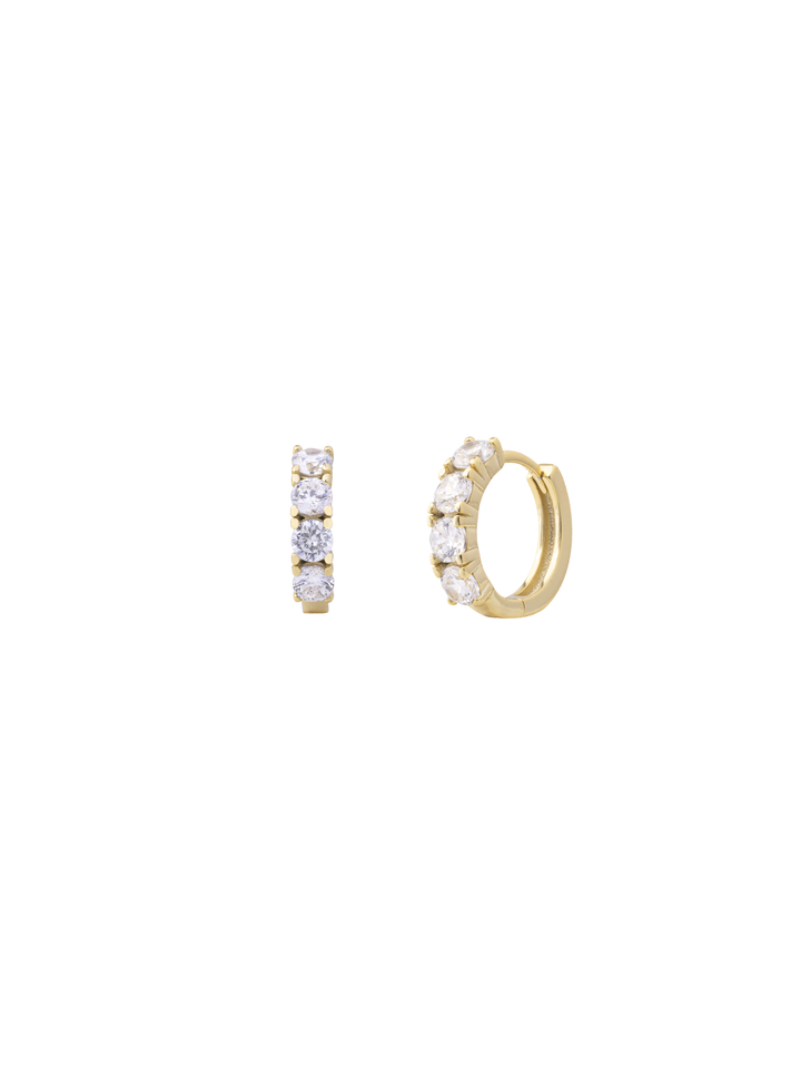 Arracada Cuatro Zirconias 13 mm