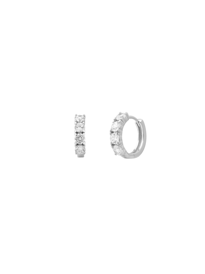Arracada Cuatro Zirconias 13 mm