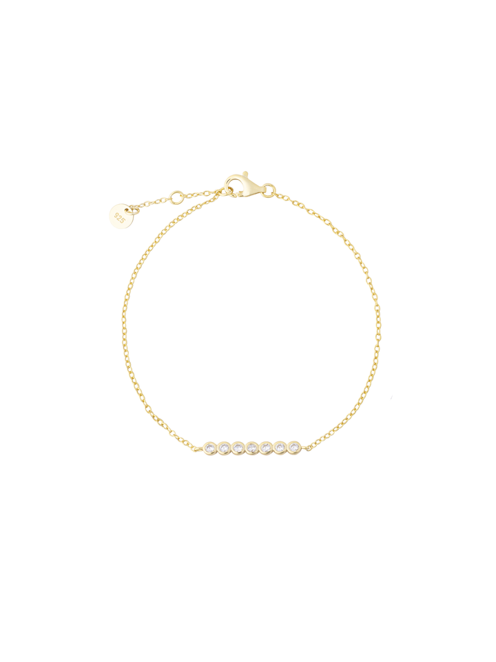 Pulsera Linea Siete Zirconias Redondas