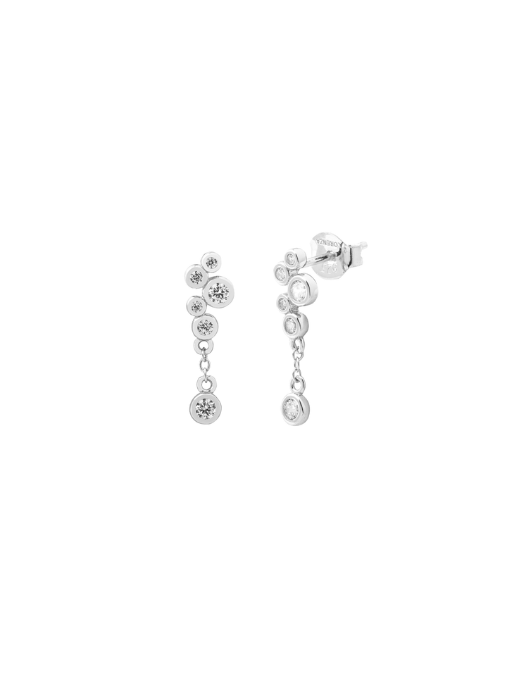 Par Arete Zirconias Redondas Con Colgante