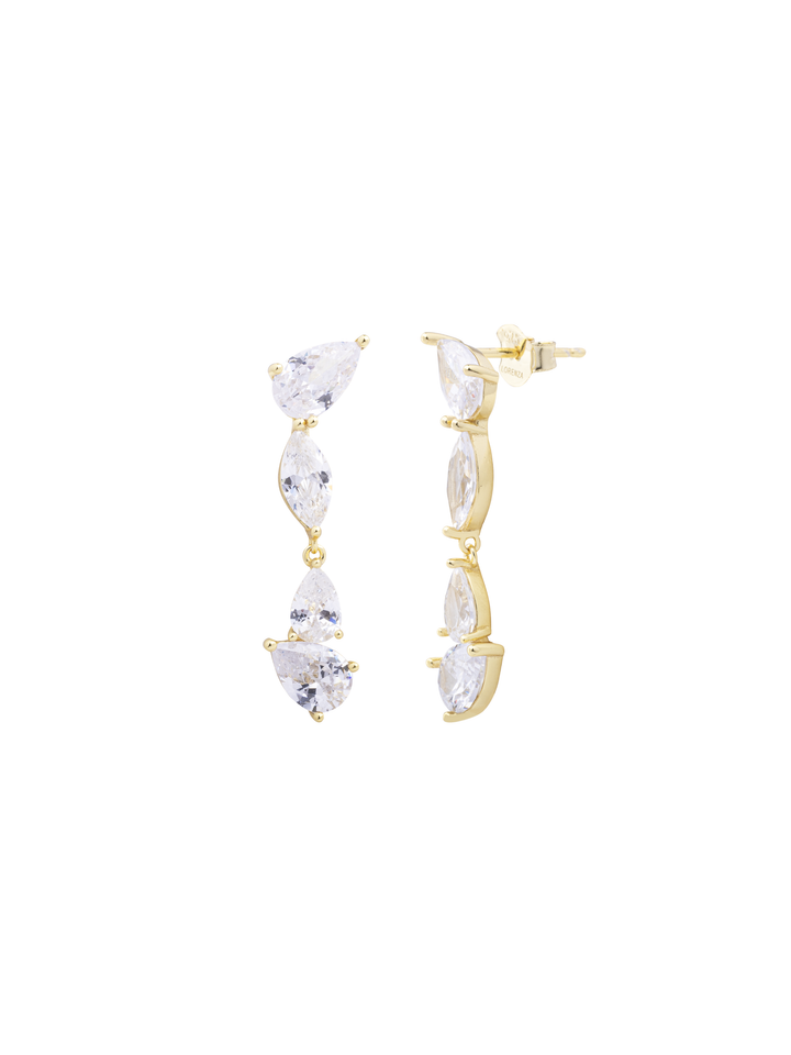 Par Arete Cuatro Zirconias Gotas