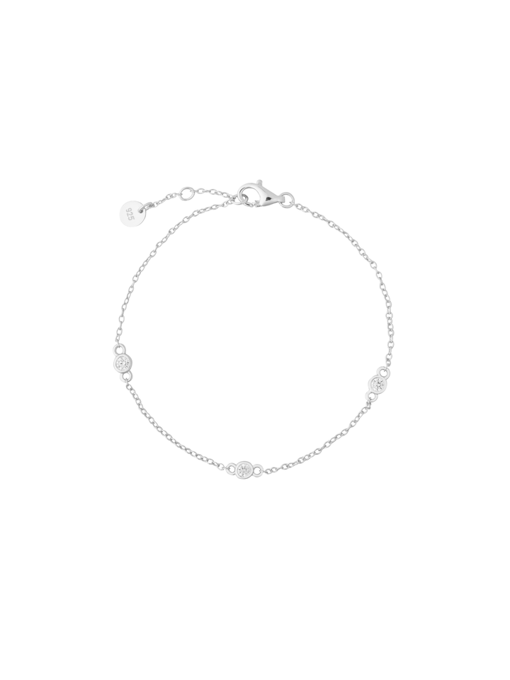 Pulsera Tres Zirconias Con Bisel