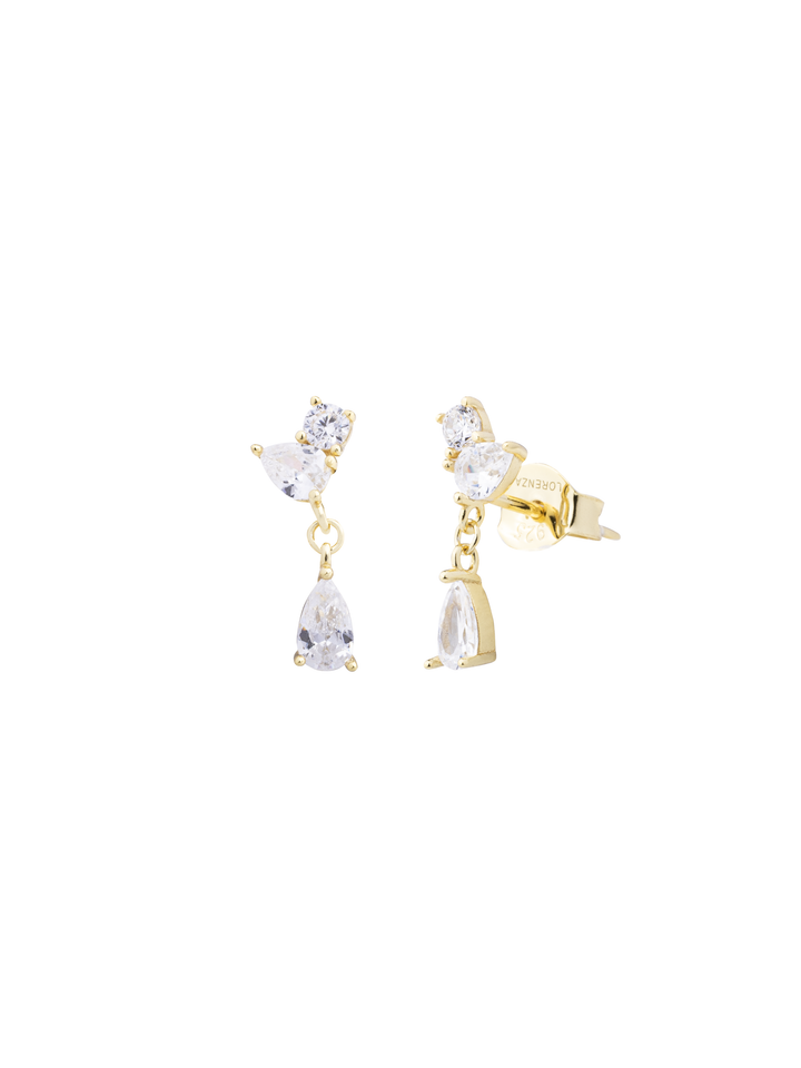 Par Arete Zirconias Gota y Cuadrada