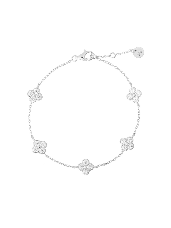 Pulsera Con Treboles Cuatro Hojas Zirconia